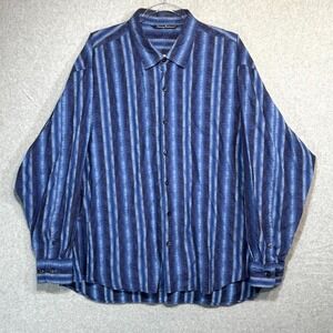 Tommy Bahama Shirt Men's 2XL Multicolor‎ Striped Floral 100% Cotton Button-Up